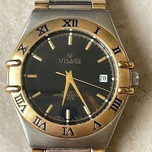 Visage men battery water resistant 5ATM stainless steel w/date